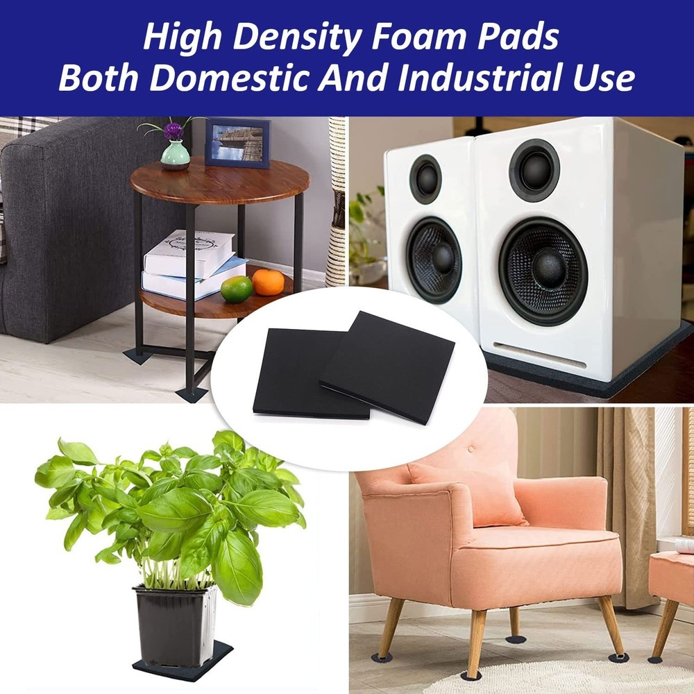 Durable 1/4" Thick Neoprene Foam Sheets with Strong Adhesive Backing – 4 Pack