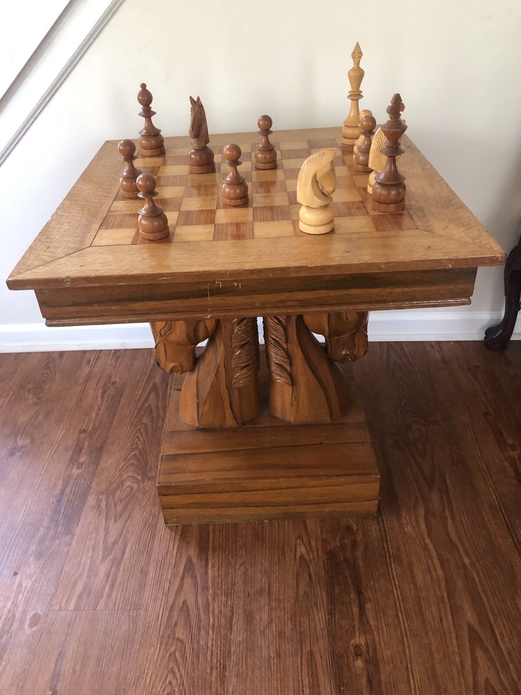 Chess Table With Horse Head Base
