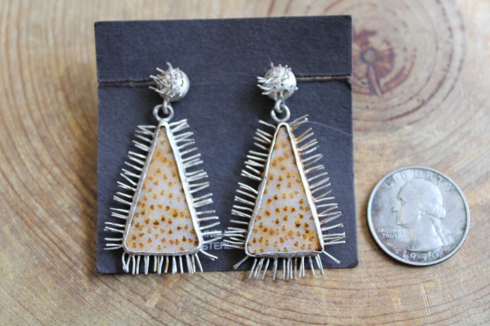 Artisan crafted Agate & Sterling Silver dangle Earrings