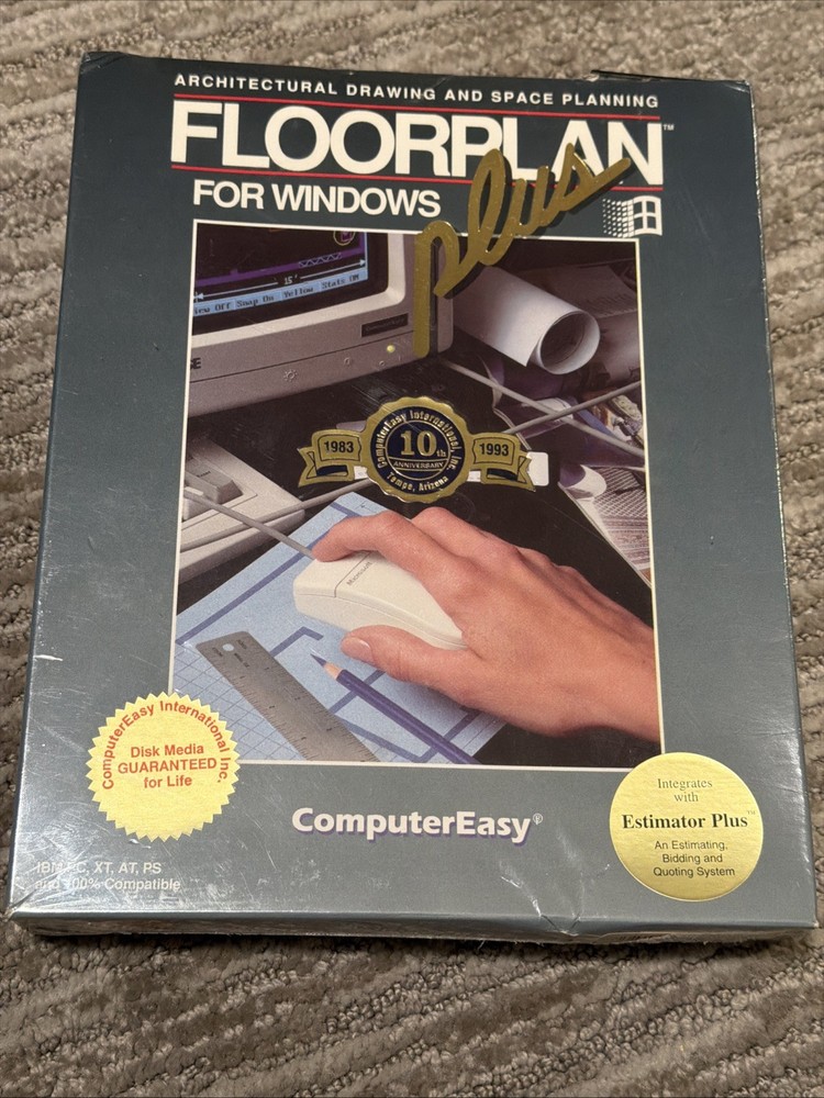 SEALED Architectural Drawing Floorplan Plus 1991 ComputerEasy IBM/PC 3.5 Disk