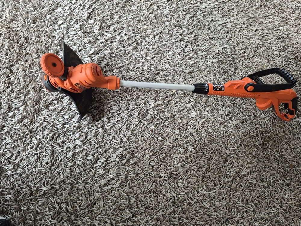BLACK+DECKER Corded Electric String Trimmer Orange Black Adjustable Head