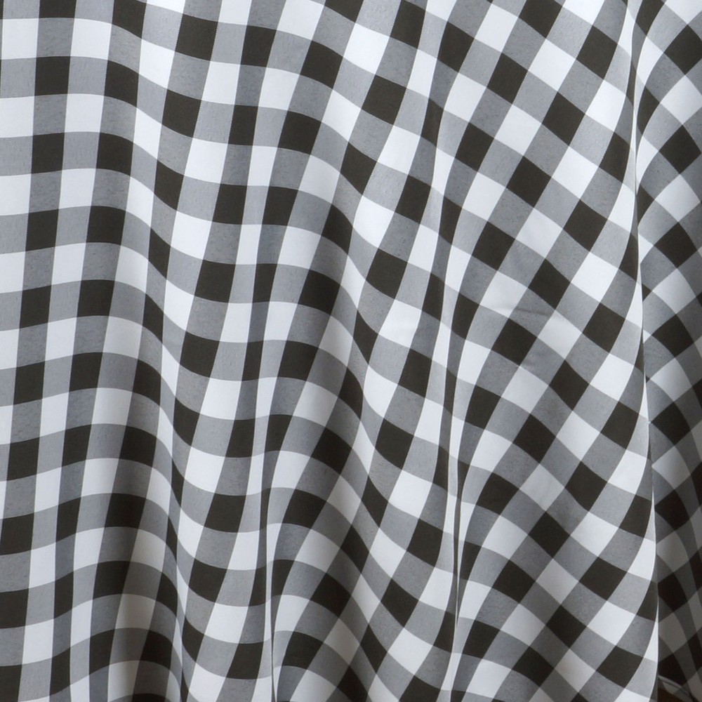 108-Inch ROUND Checked Gingham Polyester Tablecloth Dinner Wedding Linens Party