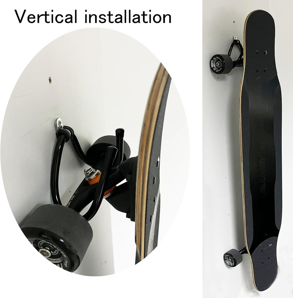 2 Pack Universal Skateboard Wall Mount Rack. Horizontally/Vertically Wall Mounte