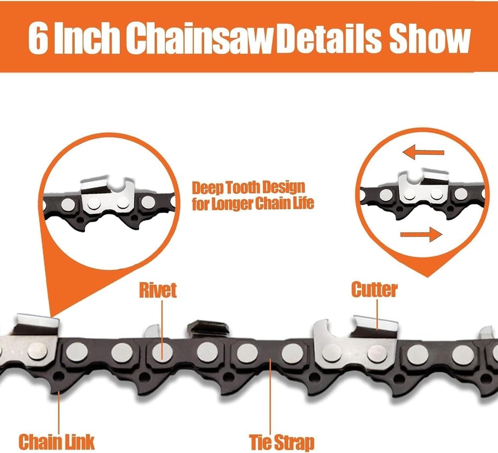 6 Inch Mini Chainsaw Chain Replacement Accessories,4 Pieces Chain Saw Chains for