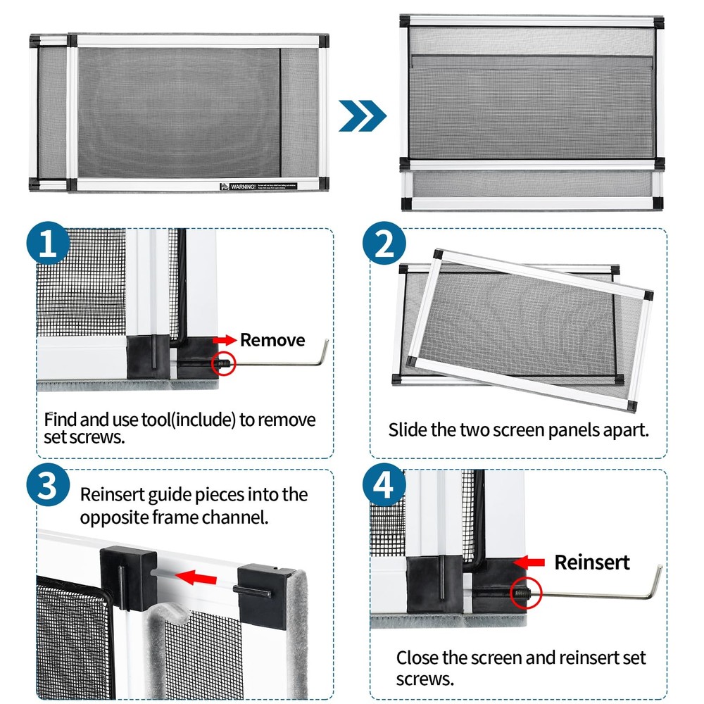 Yoochee Expandable Window Screen 2 Pack Adjustable Small Replacement Screens 10x