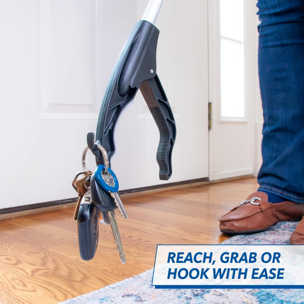32" Lightweight Reacher Tool with Trigger Grip, Rotating Head, and Magnetic Tip