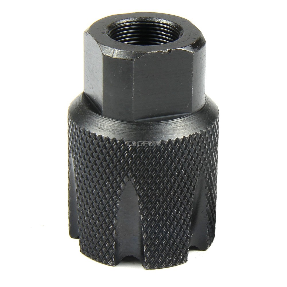 Compact Low Concussion 1/2x36 TPI Muzzle Brake Compensator 9MM