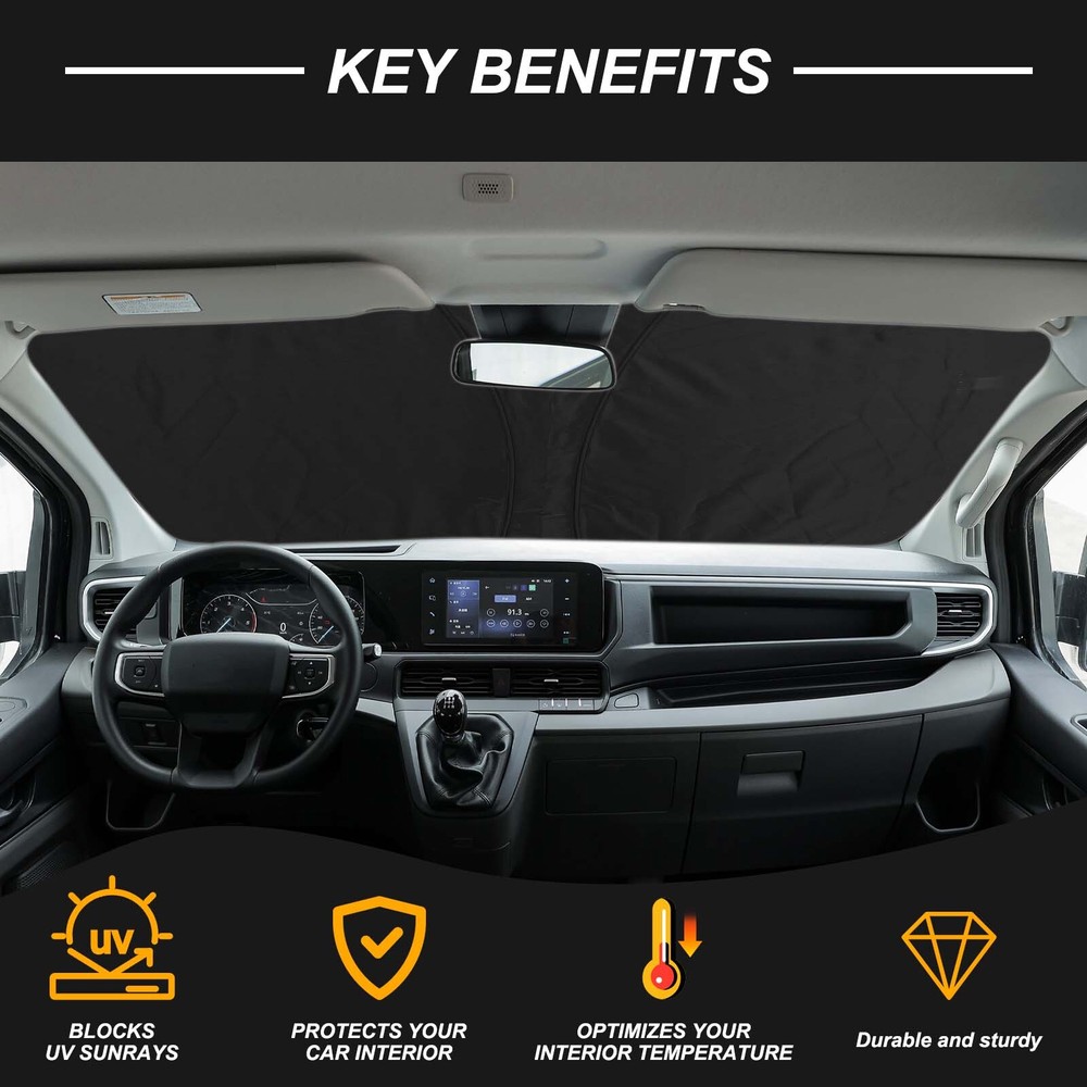 Front Windshield Sunshade Sunscreen Sunshade For Ford Transit 2014-2024