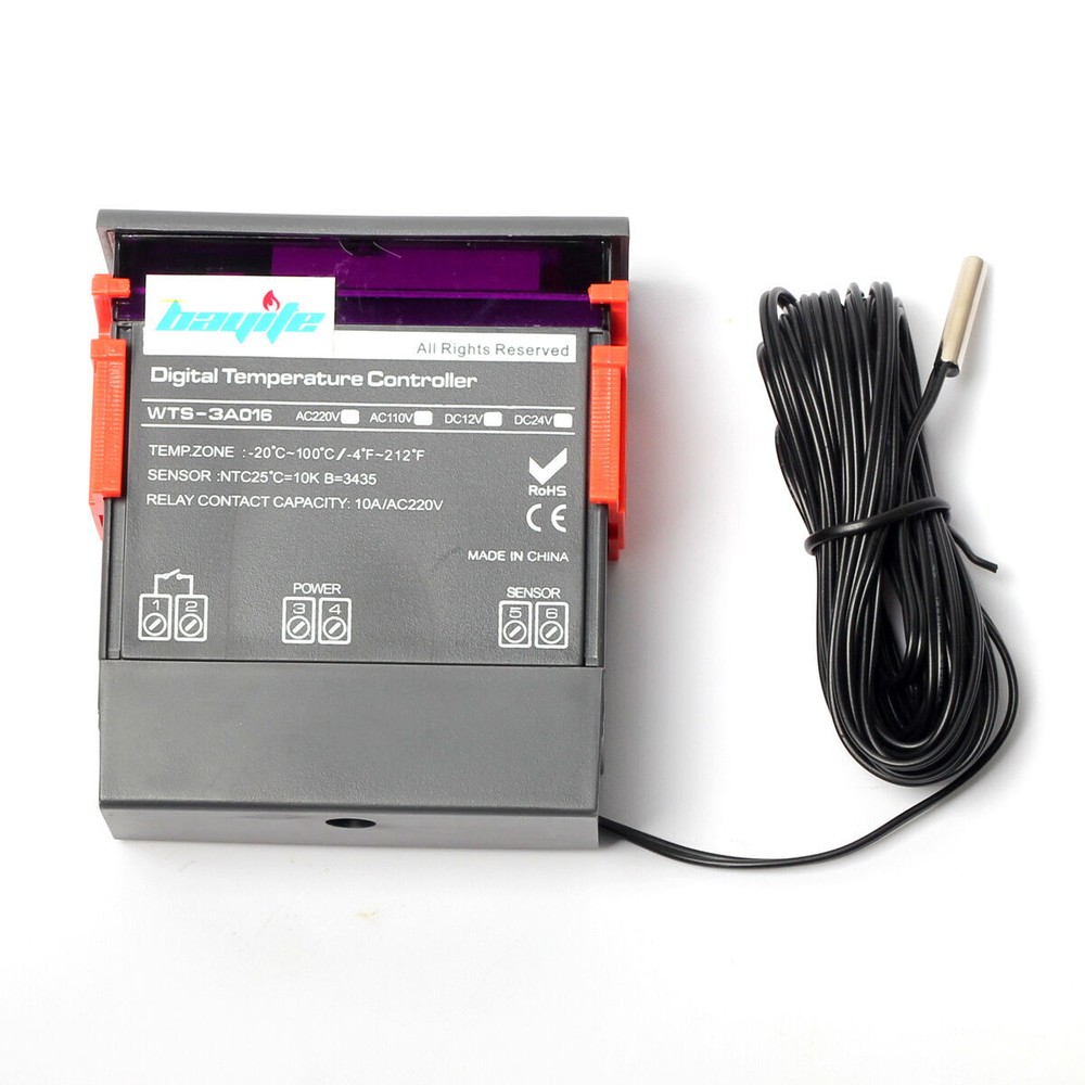 10A 110V Digital Temperature Controller Temp Sensor Thermostat Control Relay
