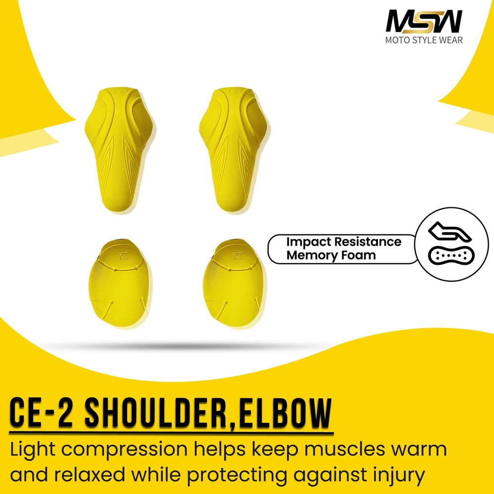 4PC CE Level 2 Elbow and Shoulder Certified Armor Pads Set, Level 2 Approved ...