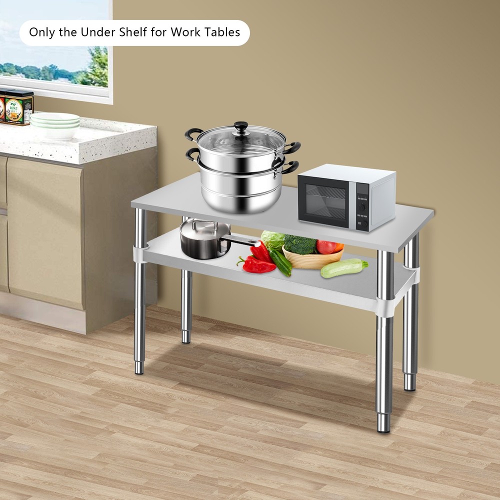 Stainless Steel Undershelf Worktable's Under Shelf Max Load 100kg Storage Board