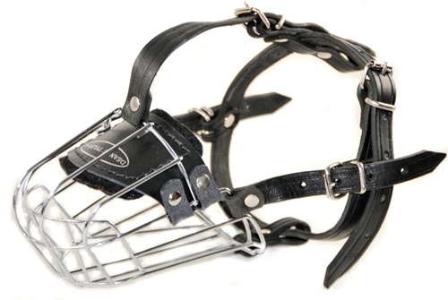 DT Muzzle Heavy Duty Durable Metal Wire & Leather Tough Agressive Dog Muzzle