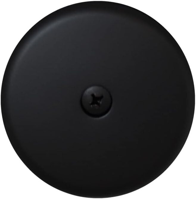 Westbrass 3-1/8" Single Hole Overflow Face Plate and Screw, Matte Black, D328-62