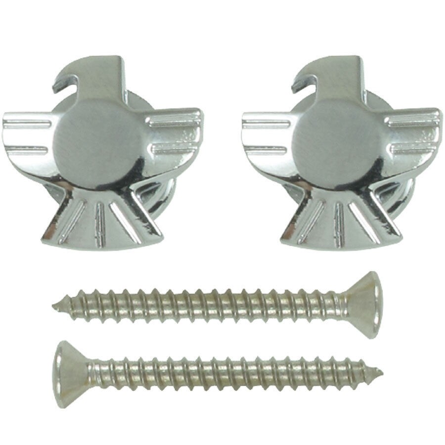 NEW Grover Artist Strap Buttons EAGLE Custom Designed - Pair - CHROME