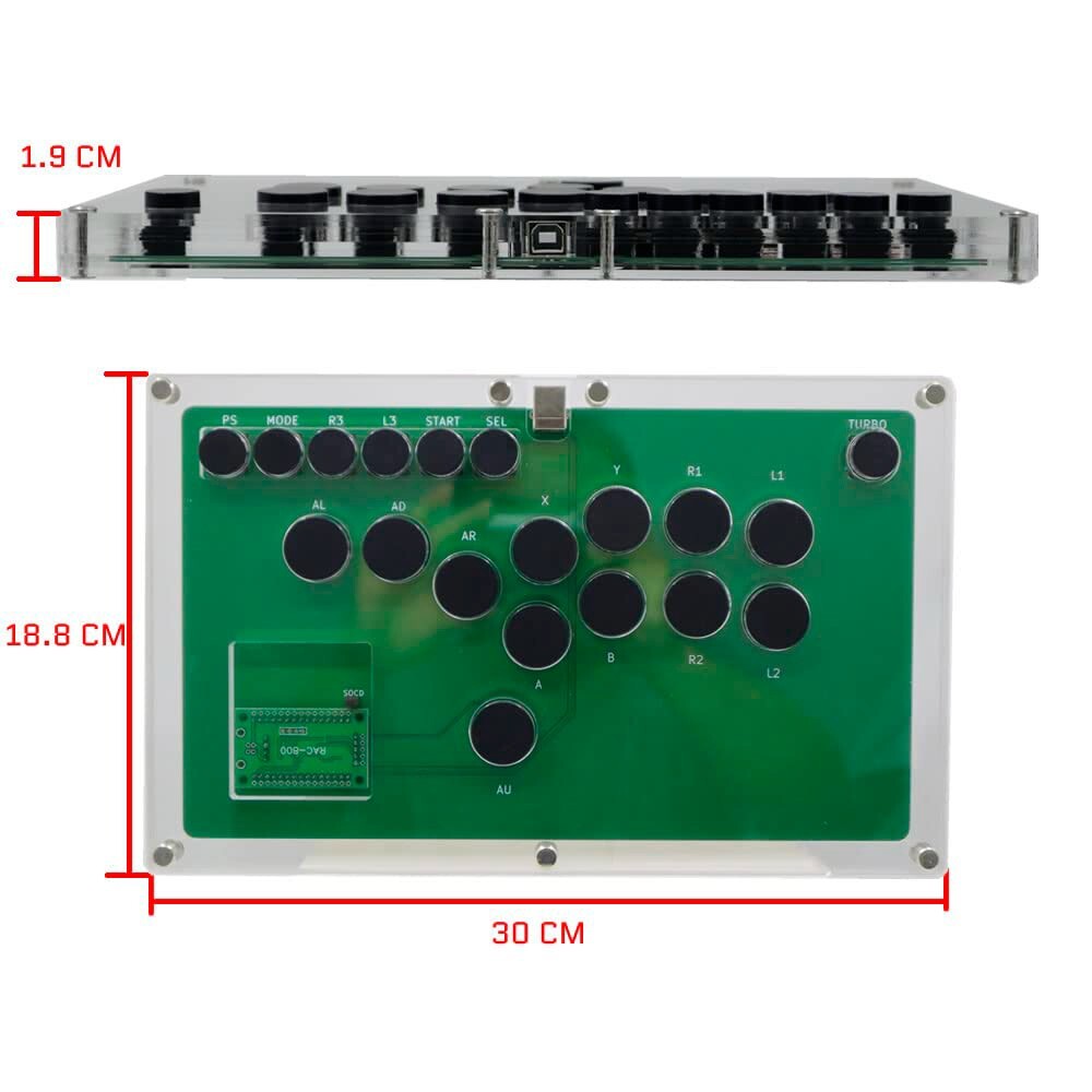 Fightstick White Arcade Hitbox PC Raspberry Android Hit Box Cherry MX Black