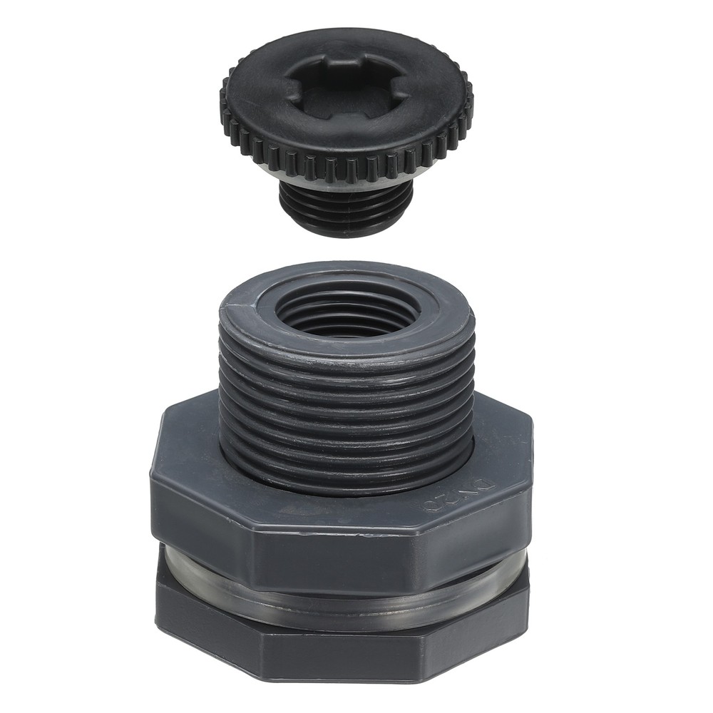 Bulkhead Fitting with Plug G 1/2 Double Threaded Bulkhead Water Tank Connector