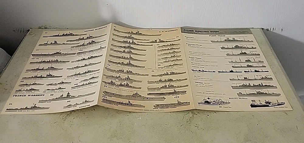 1945 US GOVERNMENT NAVY- ALLIED SIGHTING GUIDE FOLDER