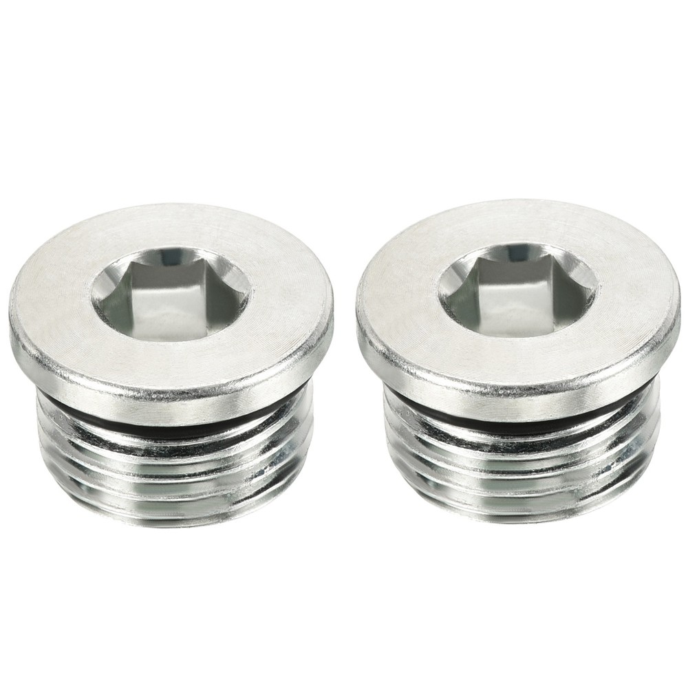 2 Pcs 7/8-14UNF Pipe Plug,for Terminate Pipe Ends (Silver)