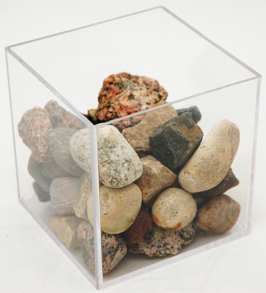 2 x Clear Acrylic Plastic Cube Box 3.5" Case Organizer storage holder display