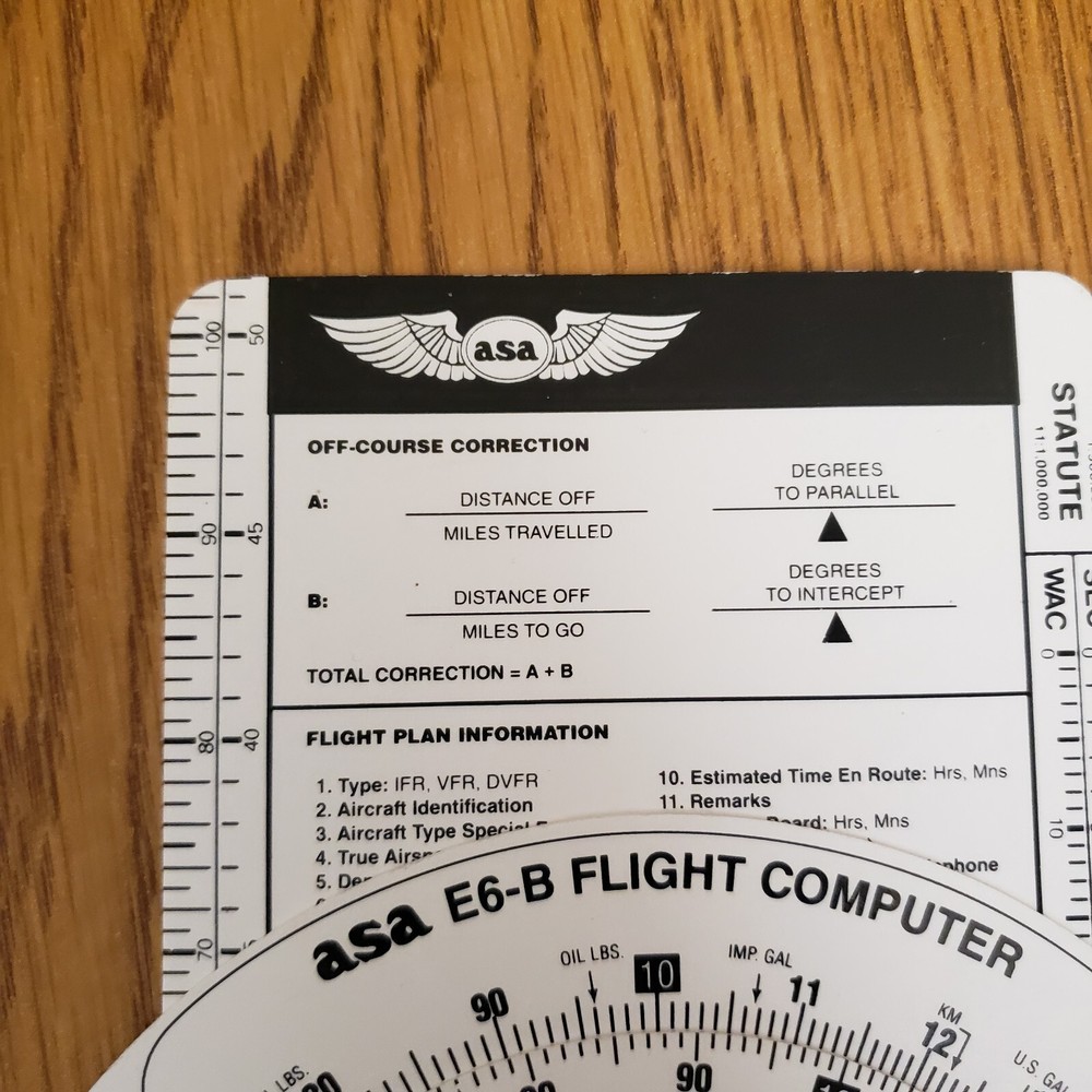 1992 ASA Air Classics E6-B Metal Flight Computer with Manual