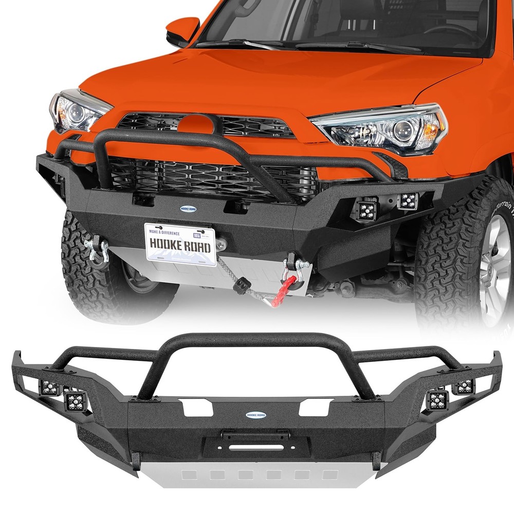 4Runner Front Bumper w Winch Plate Skid Plate D-ring Mounts 2014-2024