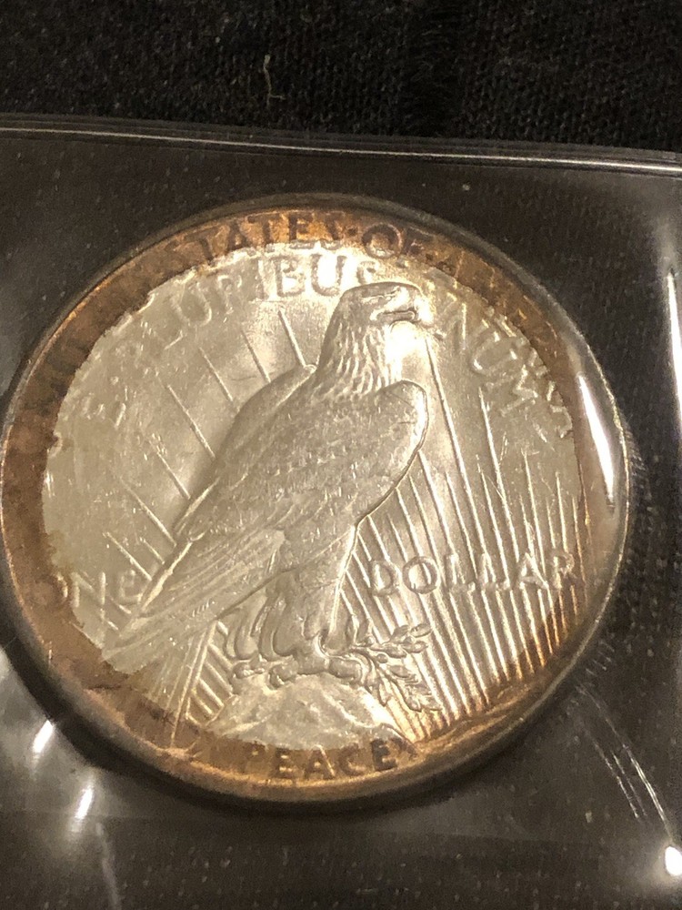 1922 Silver Peace Dollar Rainbow Toned