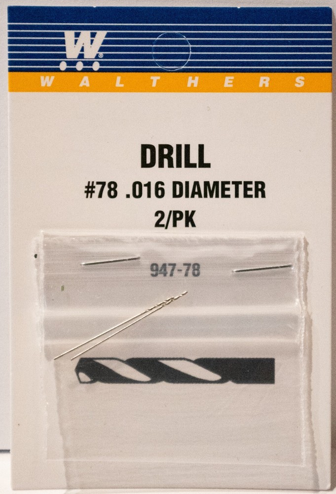 Walthers #947-78 Drill Bit - pkg(2) -- #78 - .016" Diameter
