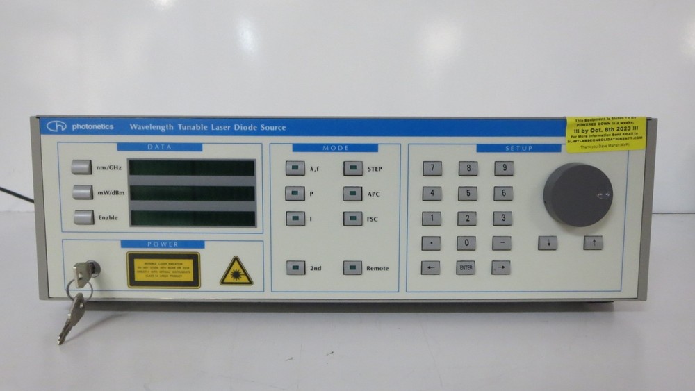PHOTONETICS 3642 CR 00 WAVELENGTH TUNABLE LASER DIODE SOURCE WITH KEY
