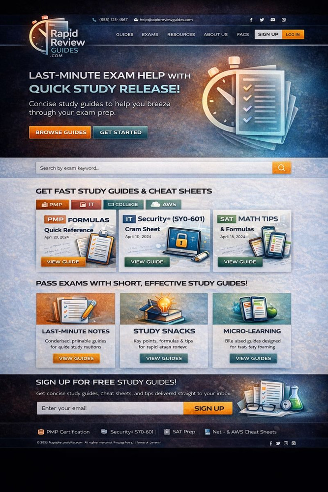RapidReviewGuides.com – Exam Prep, Study Guides & Learning Domain