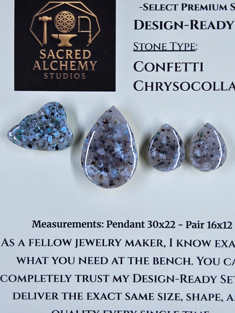 Tear Shape - Confetti Chrysocolla - Sacred Alchemy Select - Design-Ready Set
