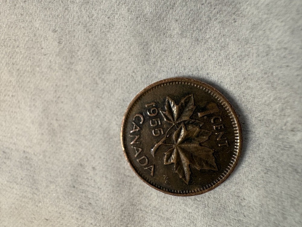 1955 Canada 1 Cent No Strap BN. Rare , Nice Detail
