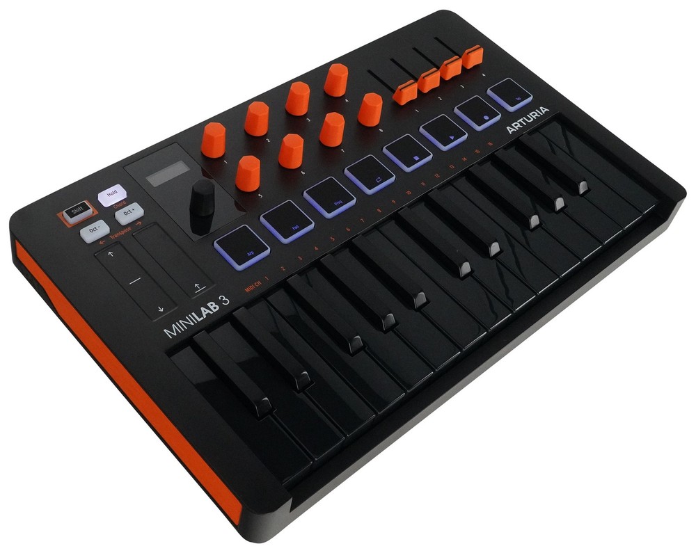 Arturia MINILAB 3 Orange 25 key MIDI USB Keyboard Controller+Backpack