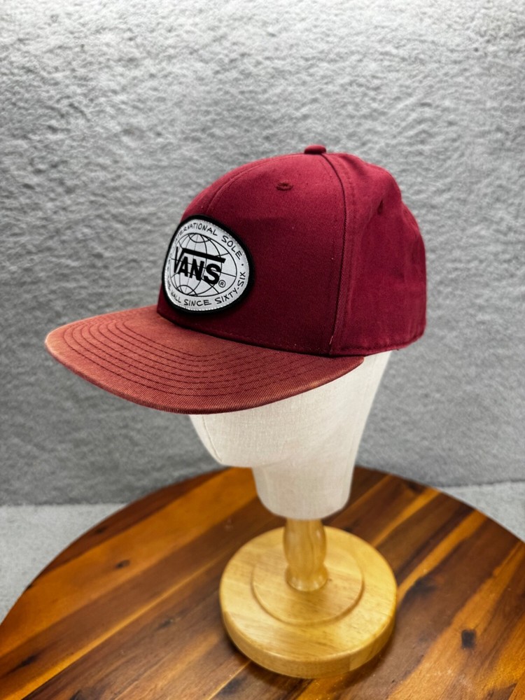 Vans Off The Wall International Sole Snapback Baseball Hat Cap Adjustable Red
