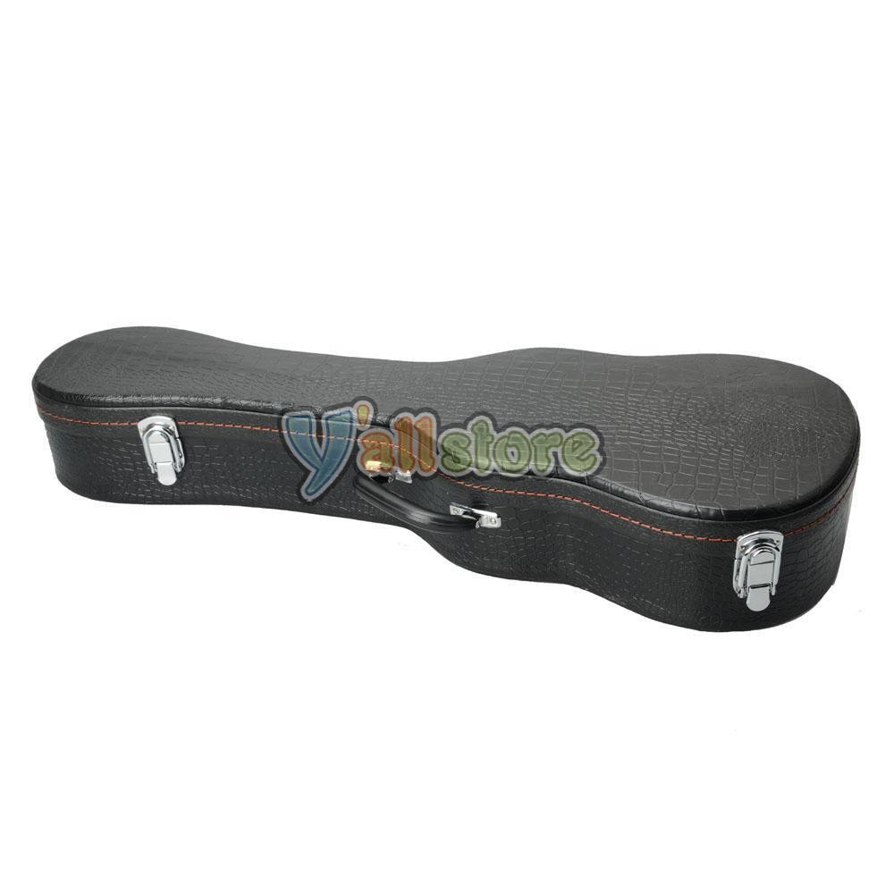 26" Black Tenor Python Pattern Leather Ukulele Uku Case