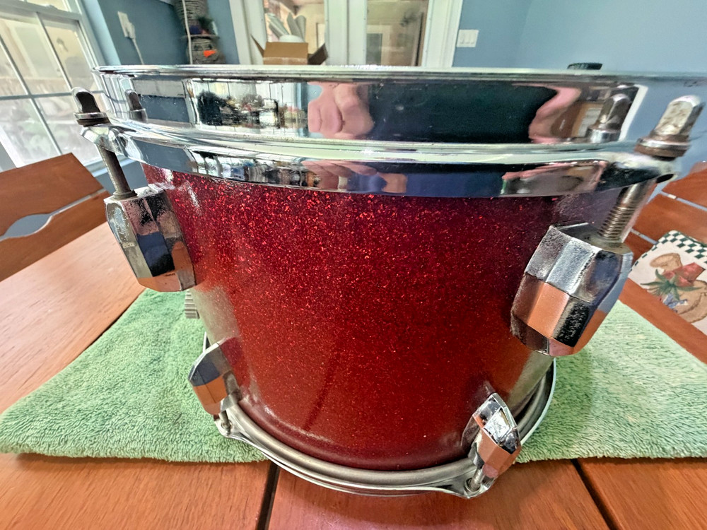 Vintage Pearl 13"x9" Red Sparkle Rack Tom Nice