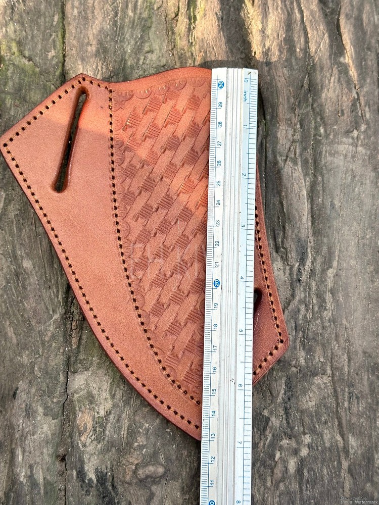 Universal 10" Fixed Blade Knife Sheath - Pure Cow Leather - Custom Engraved