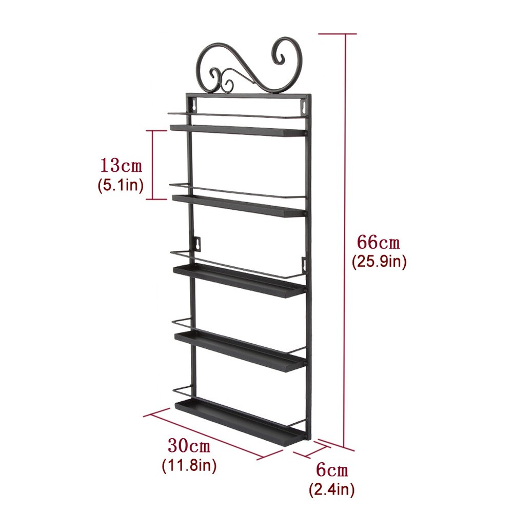 5 Metal Tier Nail Polish Rack Wall Mounted Display Organizer Holder Stand Assemb