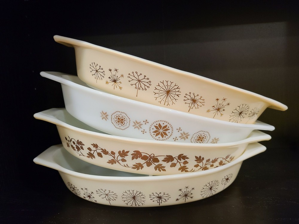 Vintage HTF Pyrex divided casserole stackers. NO DISHES FOR SALE.