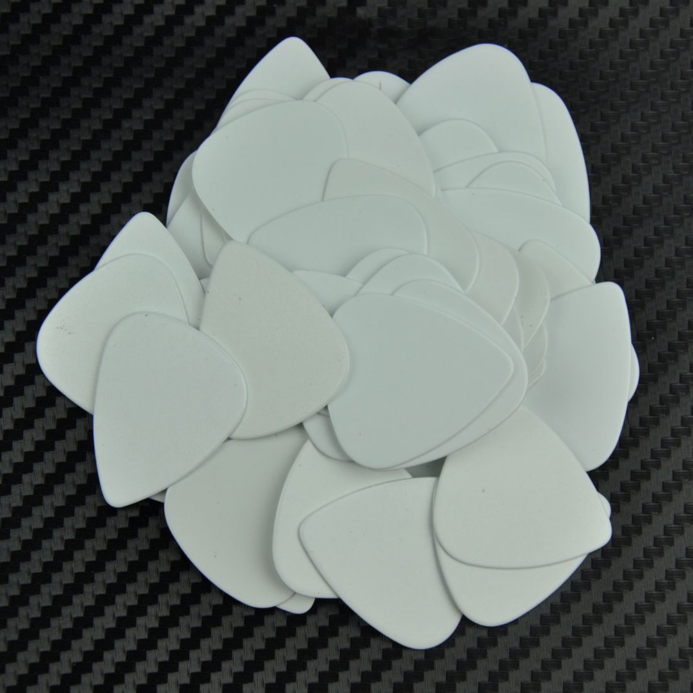 100 pcs New Medium 0.71mm Blank Guitar Picks Celluloid Solid White