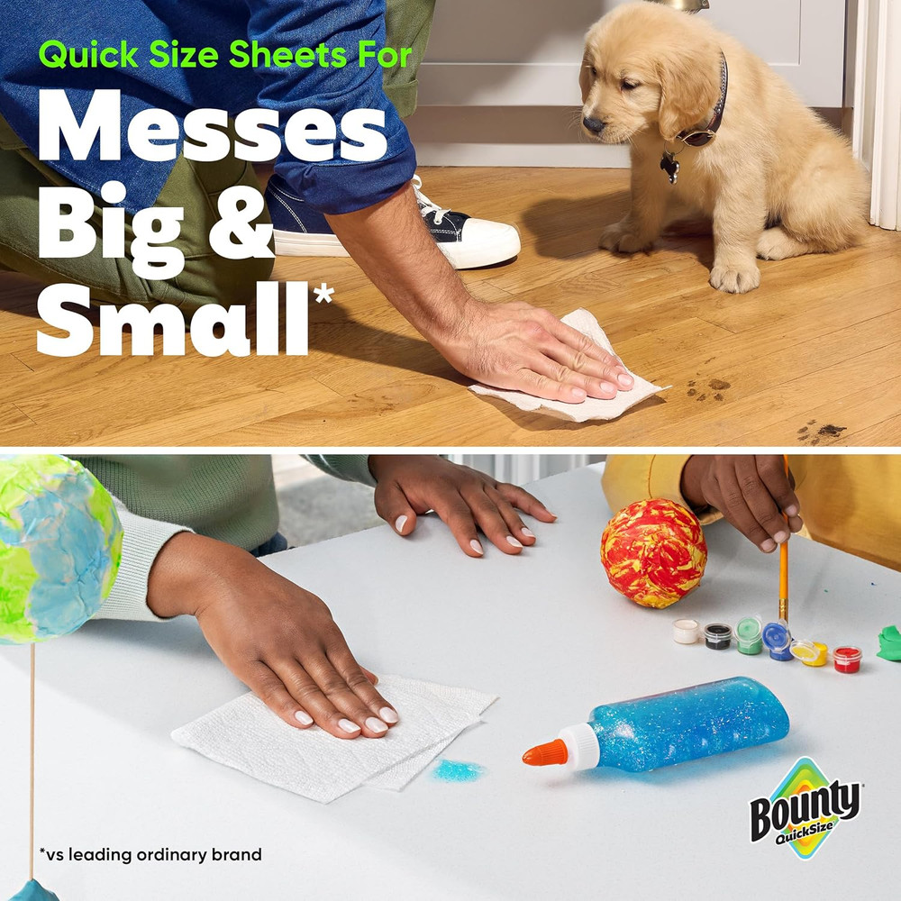 Quick Size Paper Towels, White, 8 Family Rolls