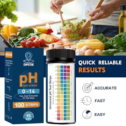 pH Test Strips (0-14) -Universal pH Test Paper Test Strips for Drinking Water,