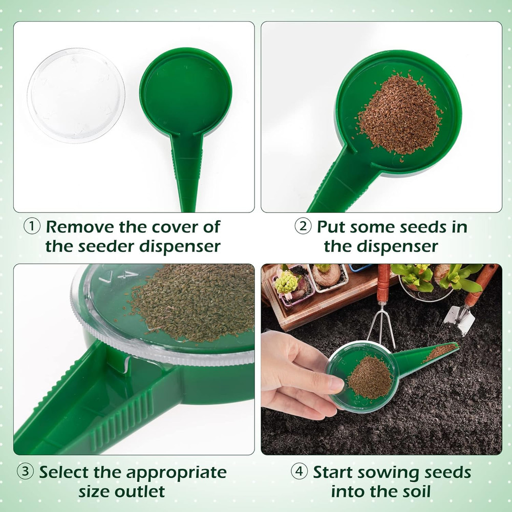 2 Pieces Seed Spreader Handheld Seed Planter Tool Seed Sower for Tiny Seeds, Por
