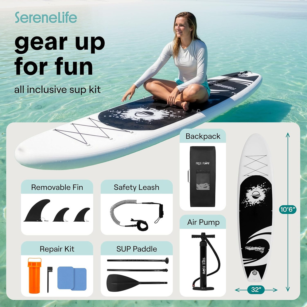 Premium Ultra Light Inflatable Paddle Board with Non-Slip Deck -275 Lbs Capacity