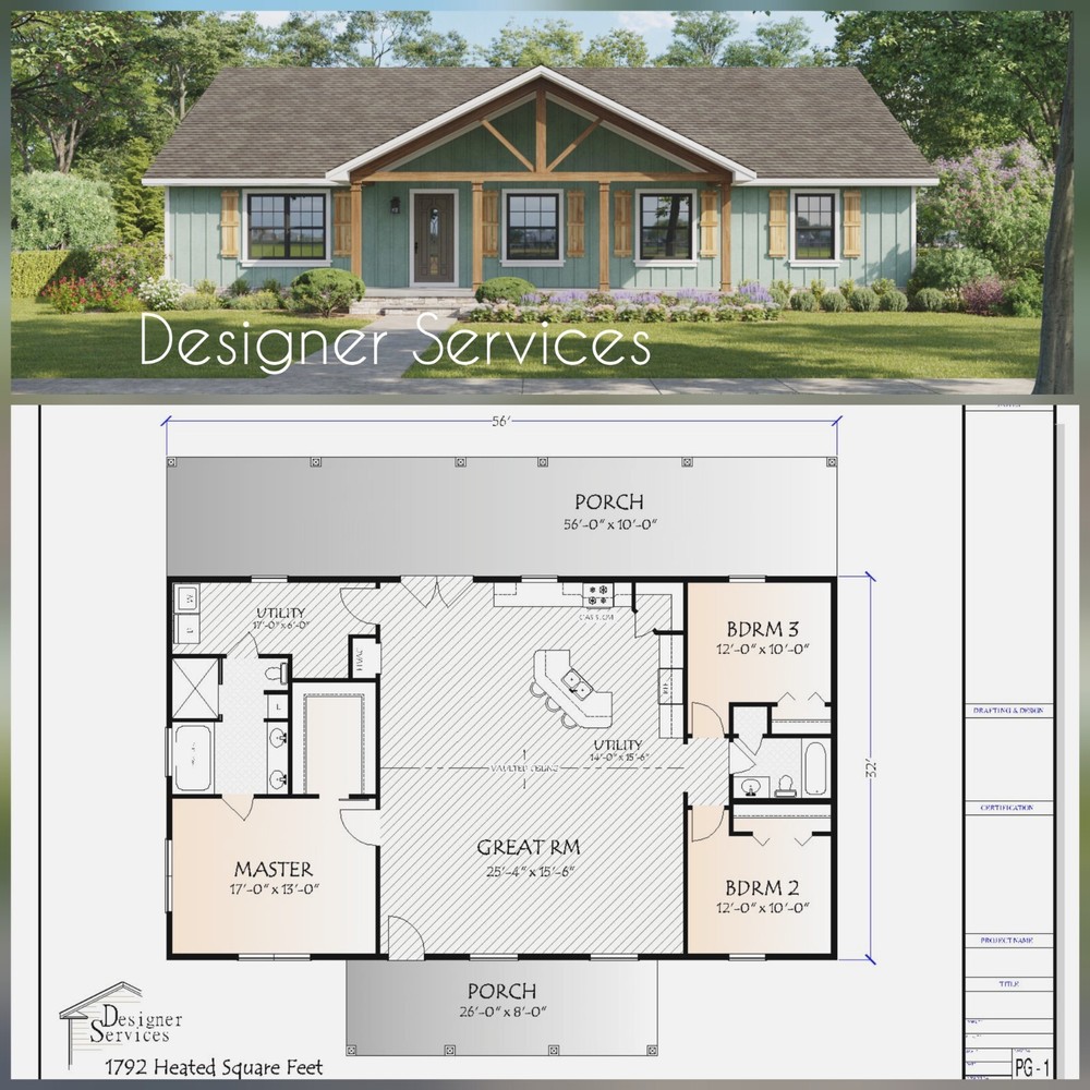Cedar House Plan 1792 Heated Square Feet