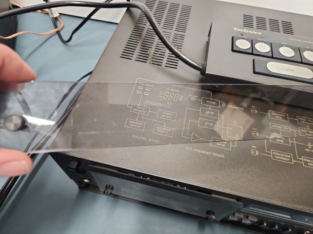 Technics RA-M95 cassette deck RP-9690 BOTH WORK LAZY DOOR OPEN. READ DESCRIPTIO