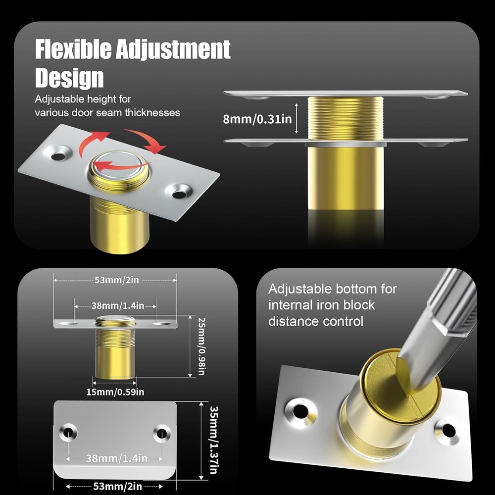 Silver 2-Pack Adjustable Strong Magnet Door Catch