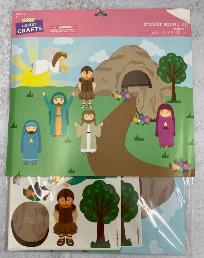 12 Easter He is Risen Sticker scene kit Easter craft Sunday school