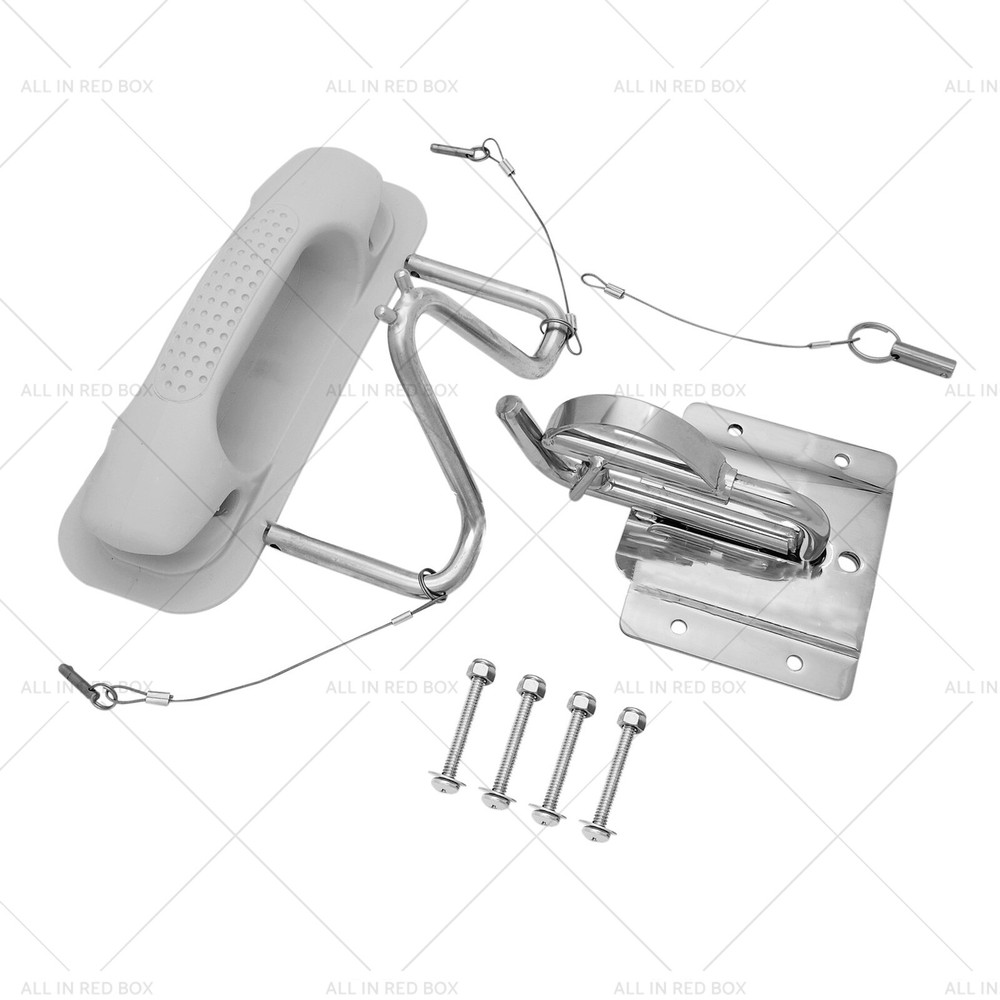 Stainless Steel Boat Insta-Lock Snap Quick Davits Set With Handle Pad