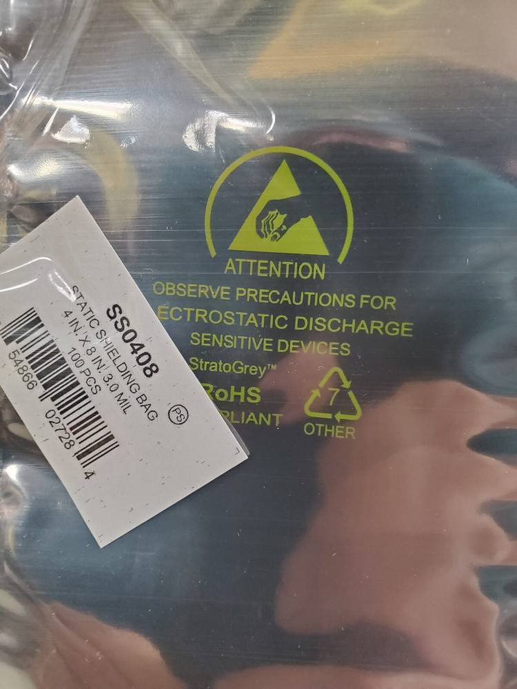 100/Pack STATIC SHIELDING BAG 4" x 8" Flat Open Top, Electrostatic ESD