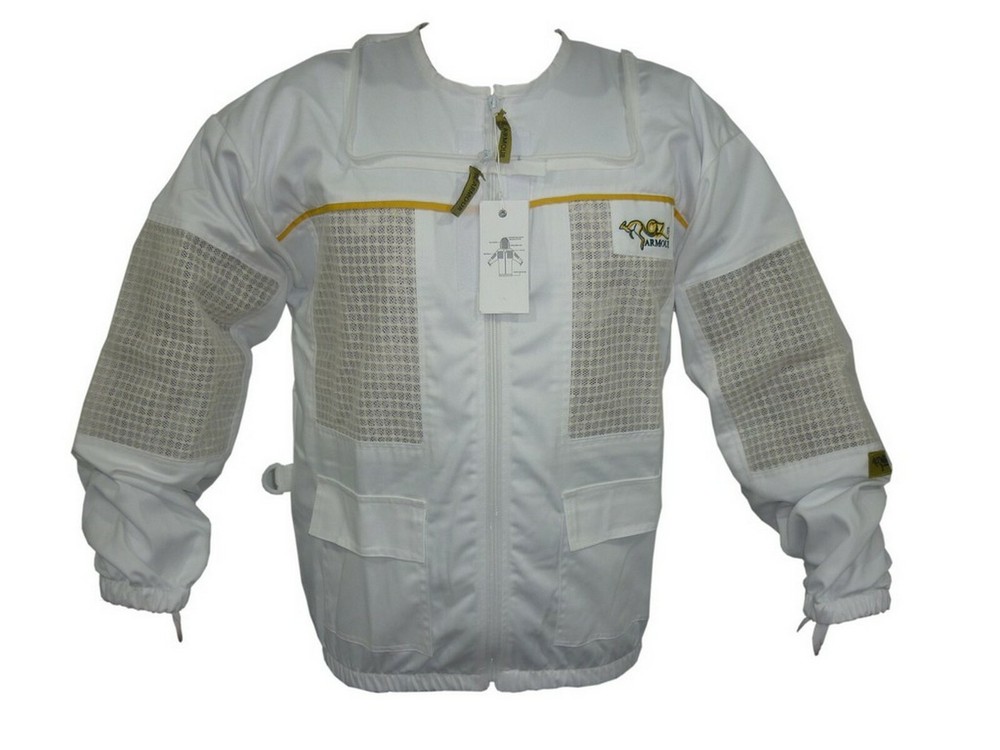 OZ ARMOUR BEEKEEPING JACKET POLY COTTON VENTILATED WITH OPTIONAL GLOVES